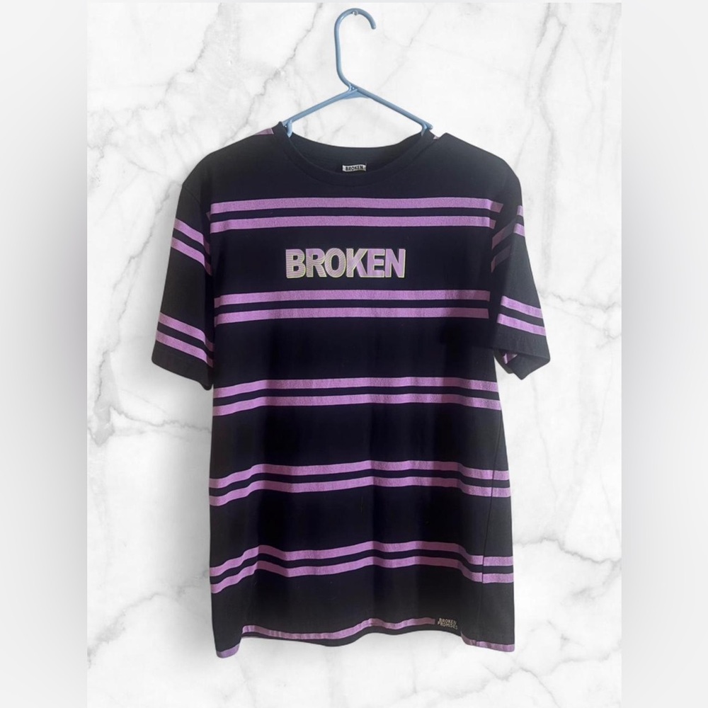 💜Broken Promises Striped Graphic Tee💜